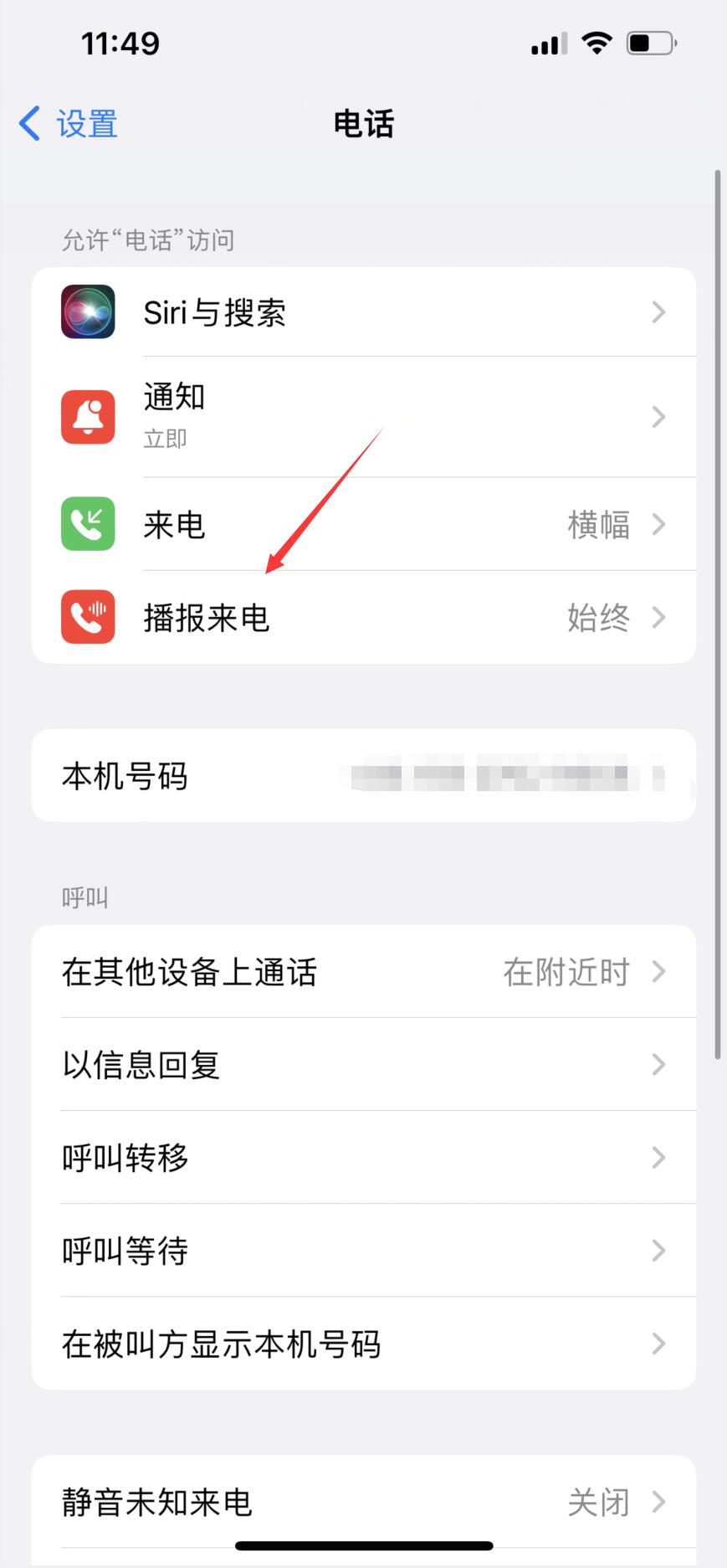 苹果手机来电语音播报怎么设置